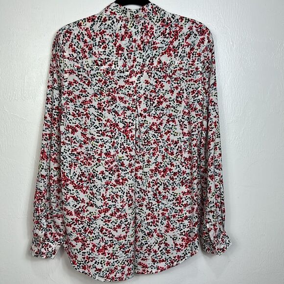 Beachlunchlounge Floral Print Viscose Long Sleeve Button Down Shirt Size M - Picture 3 of 8